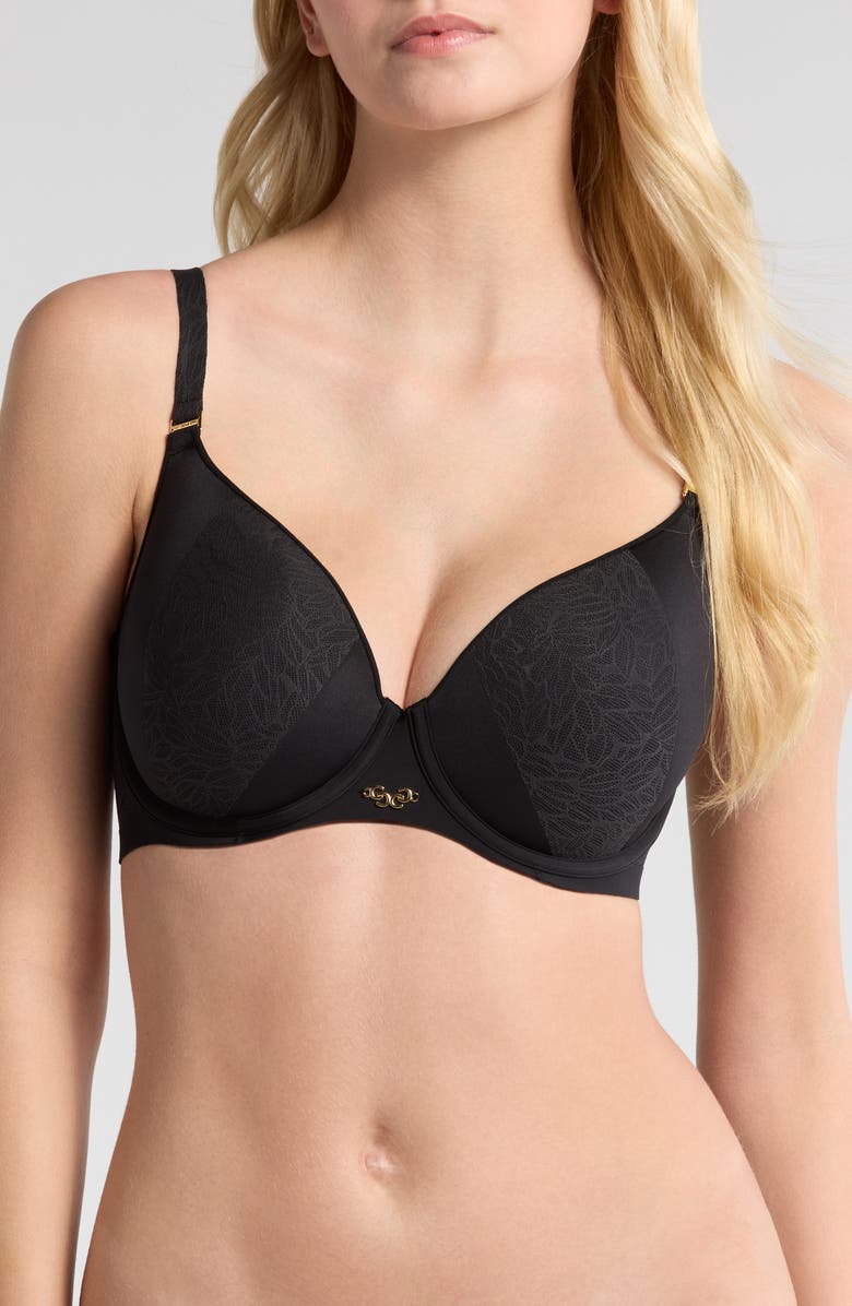 Chantelle Lingerie Pure Lace Lightweight Underwire T-Shirt Bra, Main, color, Black