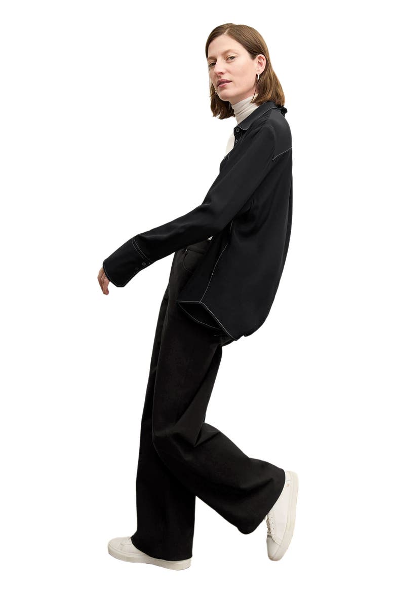 Mira Top - Washable Silk Top Stitch, Alternate, color, Black
