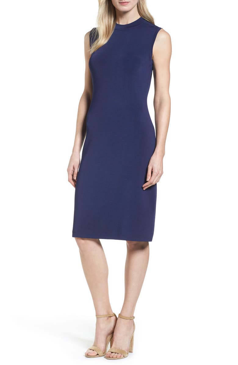 Halogen<sup>®</sup> Sleeveless Mock Neck Knit Dress, Main, color,