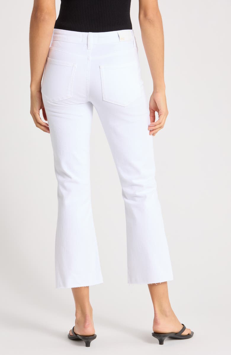 PAIGE Mason High Waist Braid Detail Crop Raw Hem Jeans, Alternate, color, Crisp White