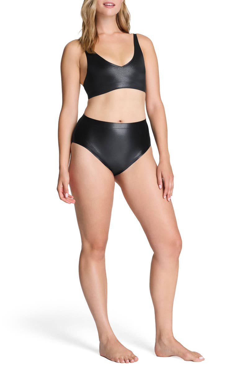 SPANX<sup>®</sup> SPANXshape<sup>™</sup> LuxeShine Bralette, Alternate, color, Very Black Gunmetal Foil