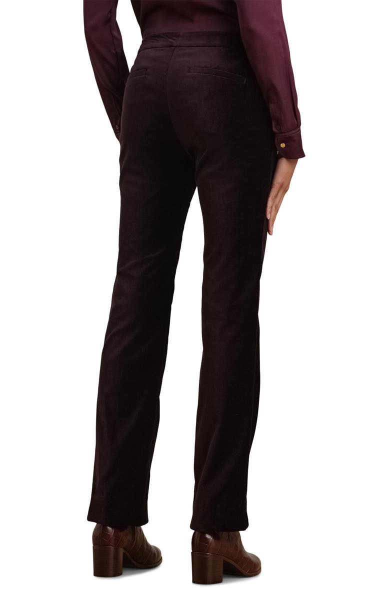 Lauren Ralph Lauren Soft Stretch Velvet Pants, Alternate, color, Royal Claret Velvet
