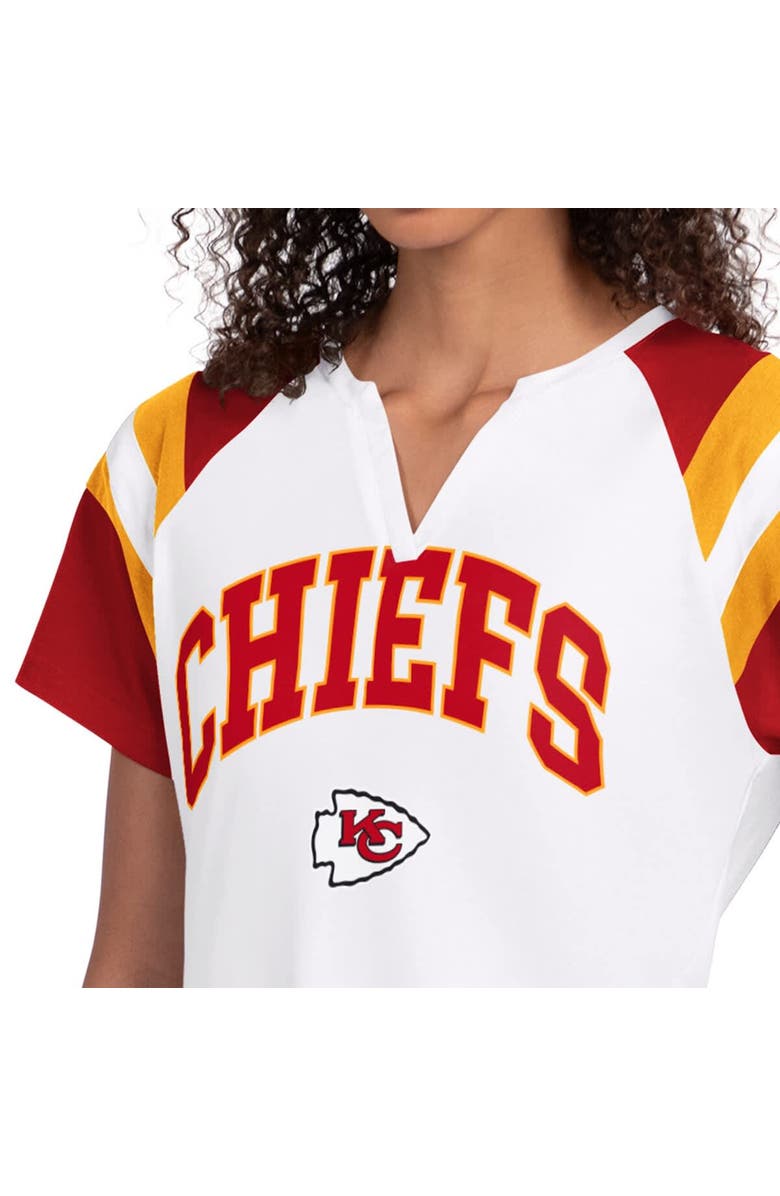 STARTER Women's Starter  White Kansas City Chiefs Game On Notch Neck T-Shirt, Alternate, color, White