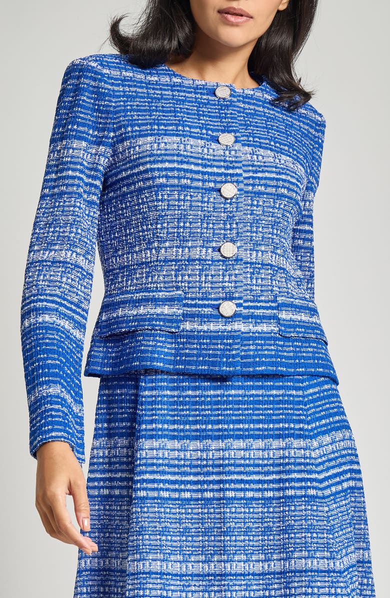 Misook Mélange Tweed Knit Jacket, Main, color, 