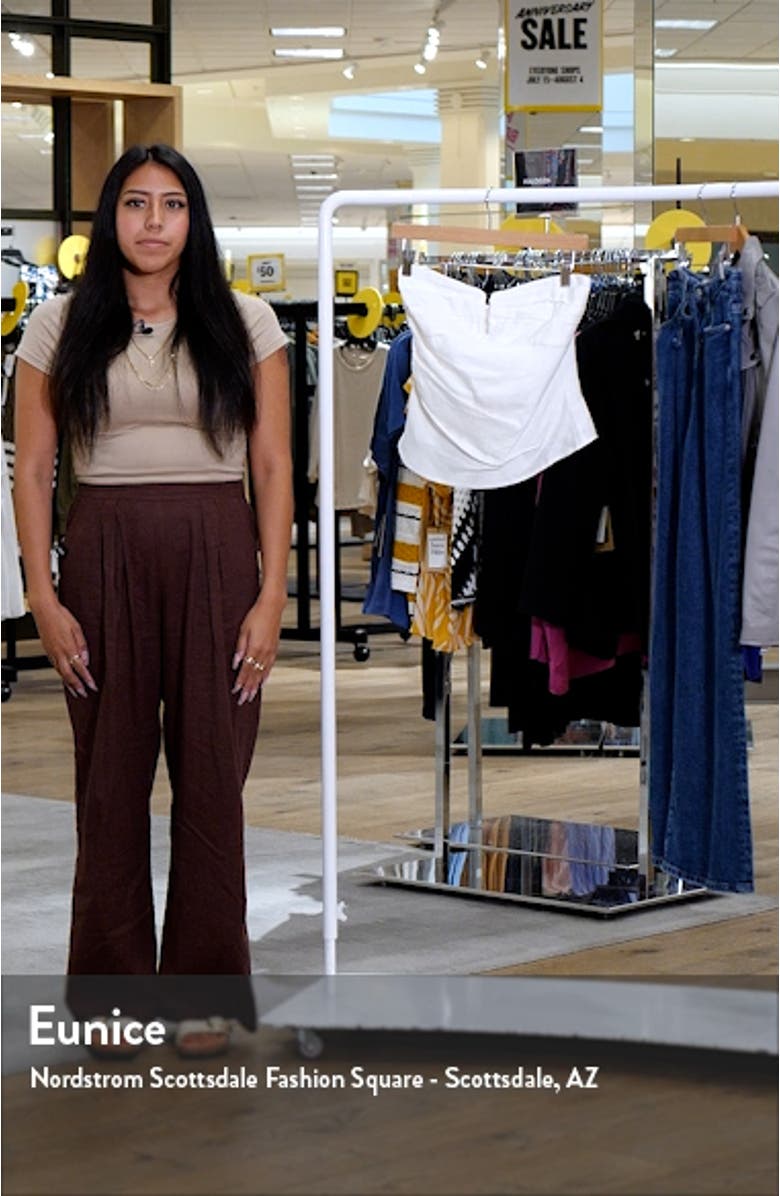 Dahlea Linen Blend Strapless Top, sales video thumbnail