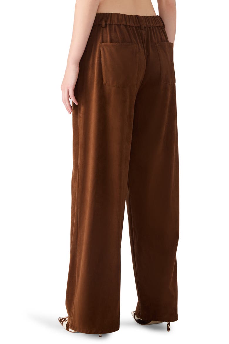 Alysia Faux Suede Drawstring Pants, Alternate, color, CHICORY COFFEE