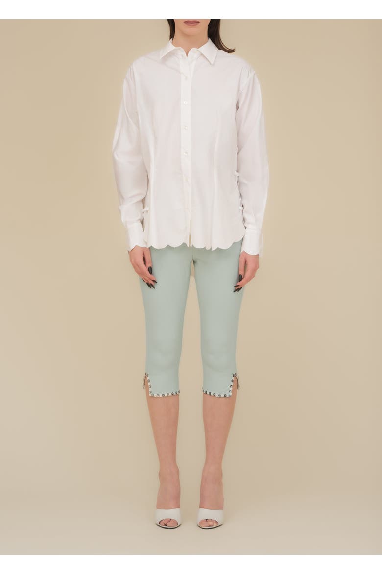 Doll Relaxed Bow-Detail Oxford Dress Shirt, Alternate, color, White