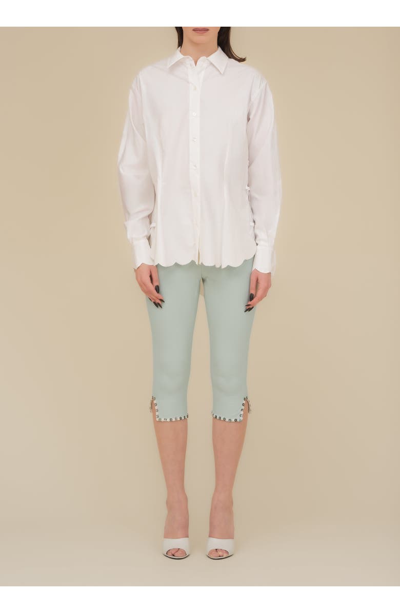 Contessa Mills Doll Relaxed Bow-Detail Oxford Dress Shirt, Alternate, color, White