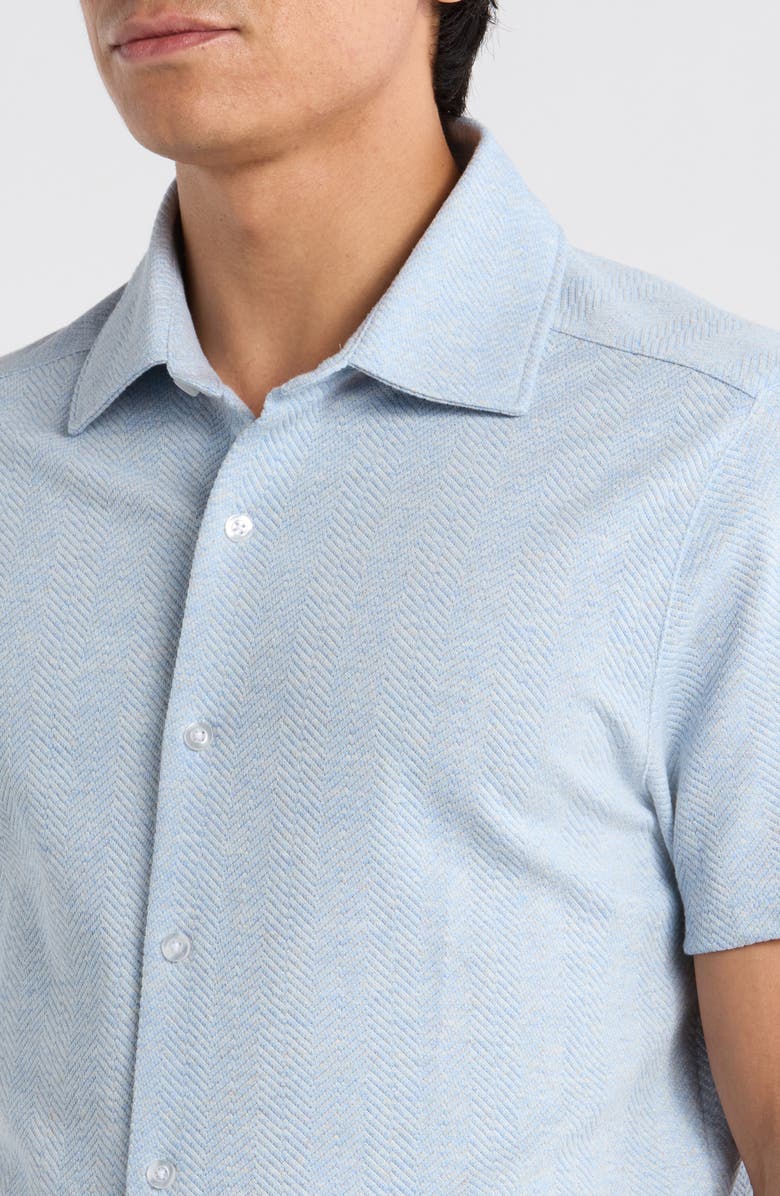 Robert Barakett Auron Knit Button-Up Shirt, Alternate, color, Powder Blue