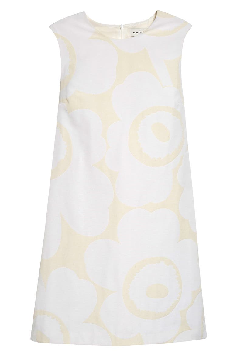 Hahmo Unikko Jacquard Faille Shift Dress, Alternate, color, WHITE LIGHT GREY