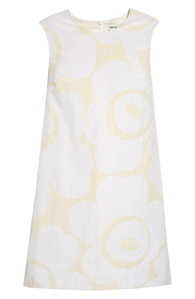 Marimekko Hahmo Unikko Jacquard Faille Shift Dress, Alternate, color, White Light Grey