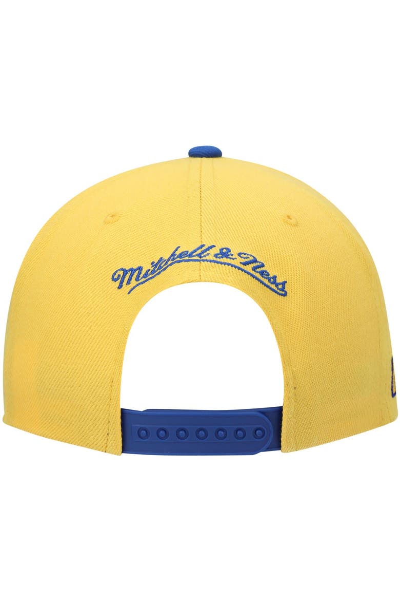 Men's Mitchell & Ness Gold/Royal Denver Nuggets Hardwood Classics Snapback Hat, Alternate, color, Gold