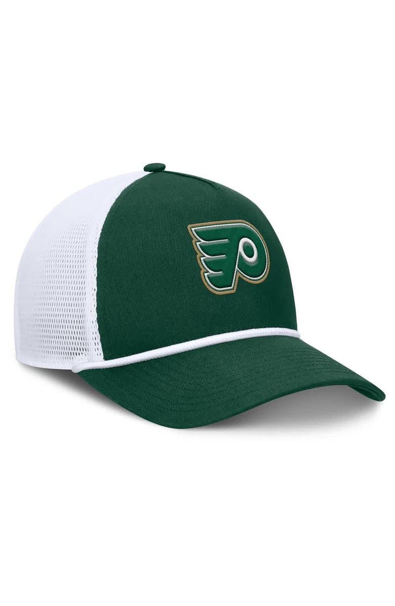 FANATICS Men's Fanatics Green/White Philadelphia Flyers Bermuda A-Frame Adjustable Hat, Alternate, color, Green