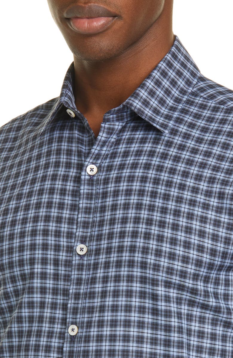 Canali Classic Fit Plaid Button-Up Shirt, Alternate, color, 