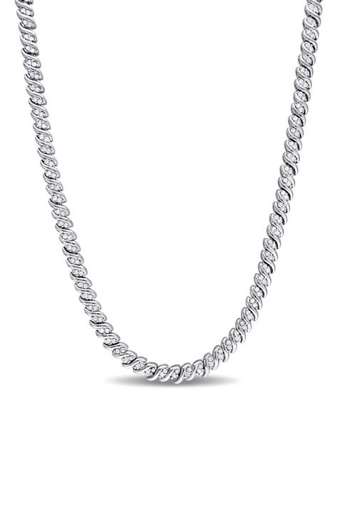 Diamond Braided Tennis Necklace - 1ct.