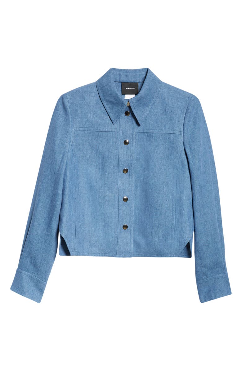 Akris Talitha Crop Linen Shirt Jacket, Alternate, color, 