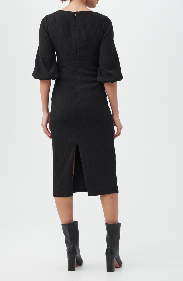 Trina Turk Madeline Textured Midi Dress, Alternate, color, Black