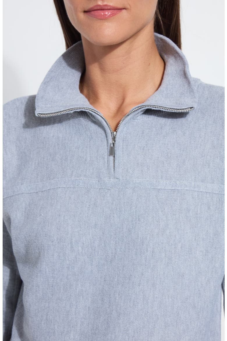 Viola Knit Half Zip Lounge Sweatshirt, Alternate, color, GREY MELANGE