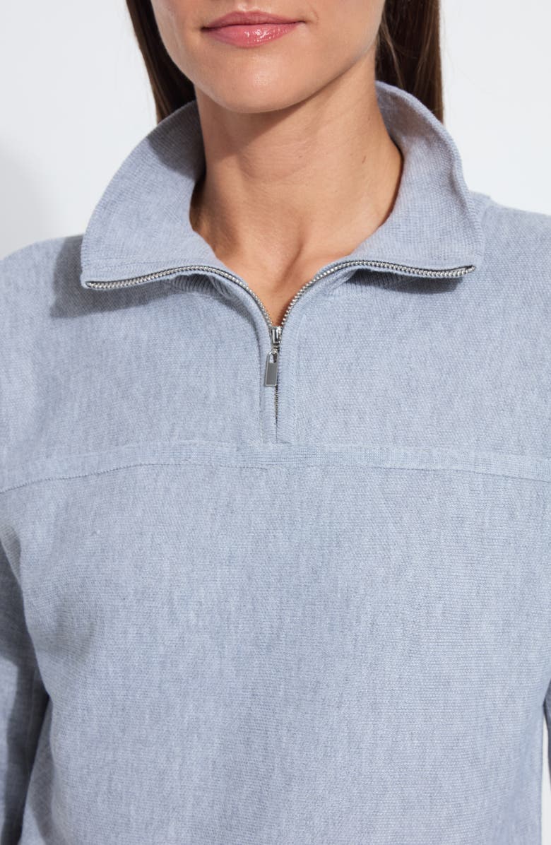 Lysse Viola Knit Half Zip Lounge Sweatshirt, Alternate, color, Grey Melange