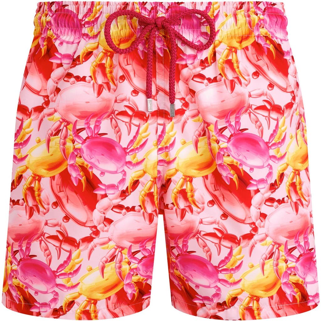 Vilebrequin Men Ultra-light And Packable Swim Trunks Crab Ballons In Pivoine
