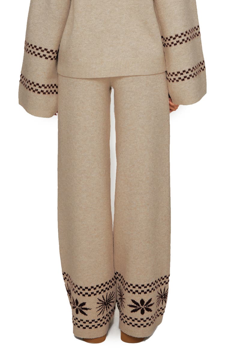 Anok Star Sweater Pants, Alternate, color, BROWN / CREAM