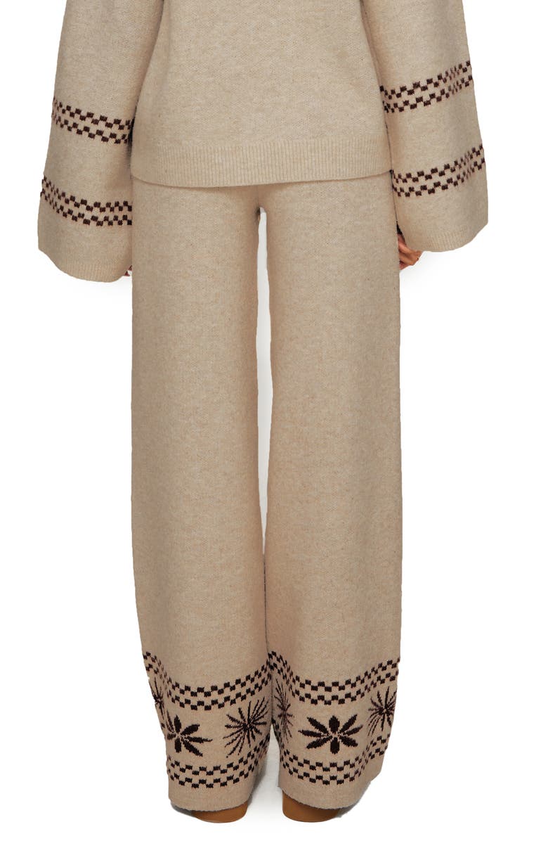 Princess Polly Anok Star Sweater Pants, Alternate, color, Brown / Cream
