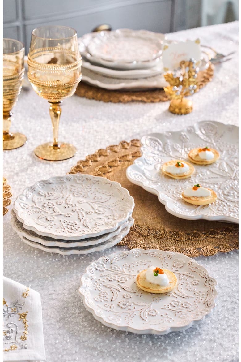 Berry & Thread Thistle Set of 4 Cocktail Plates, Alternate, color, WHITEWASH