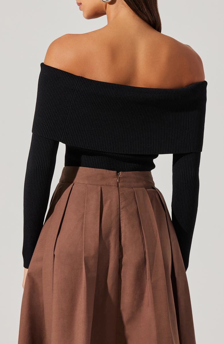 ASTR the Label Foldover Off the Shoulder Rib Sweater, Alternate, color, 