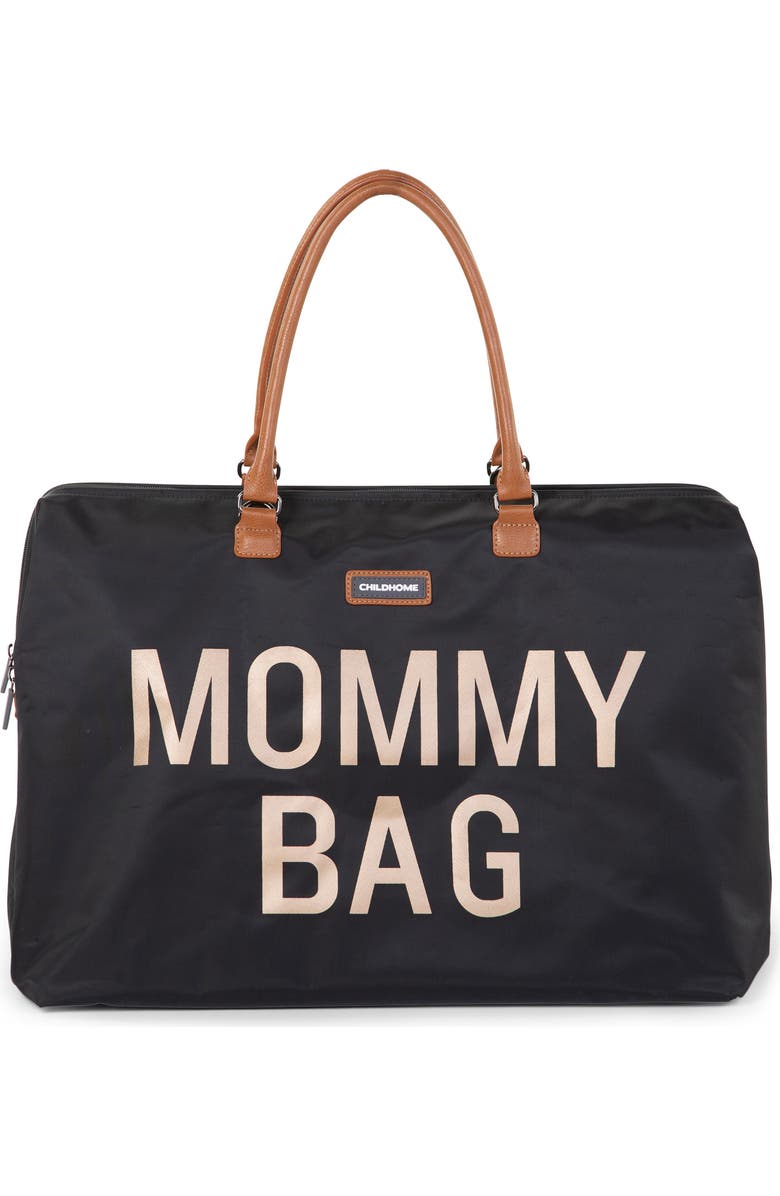 CHILDHOME XL Travel Diaper Bag, Main, color, Black/Gold