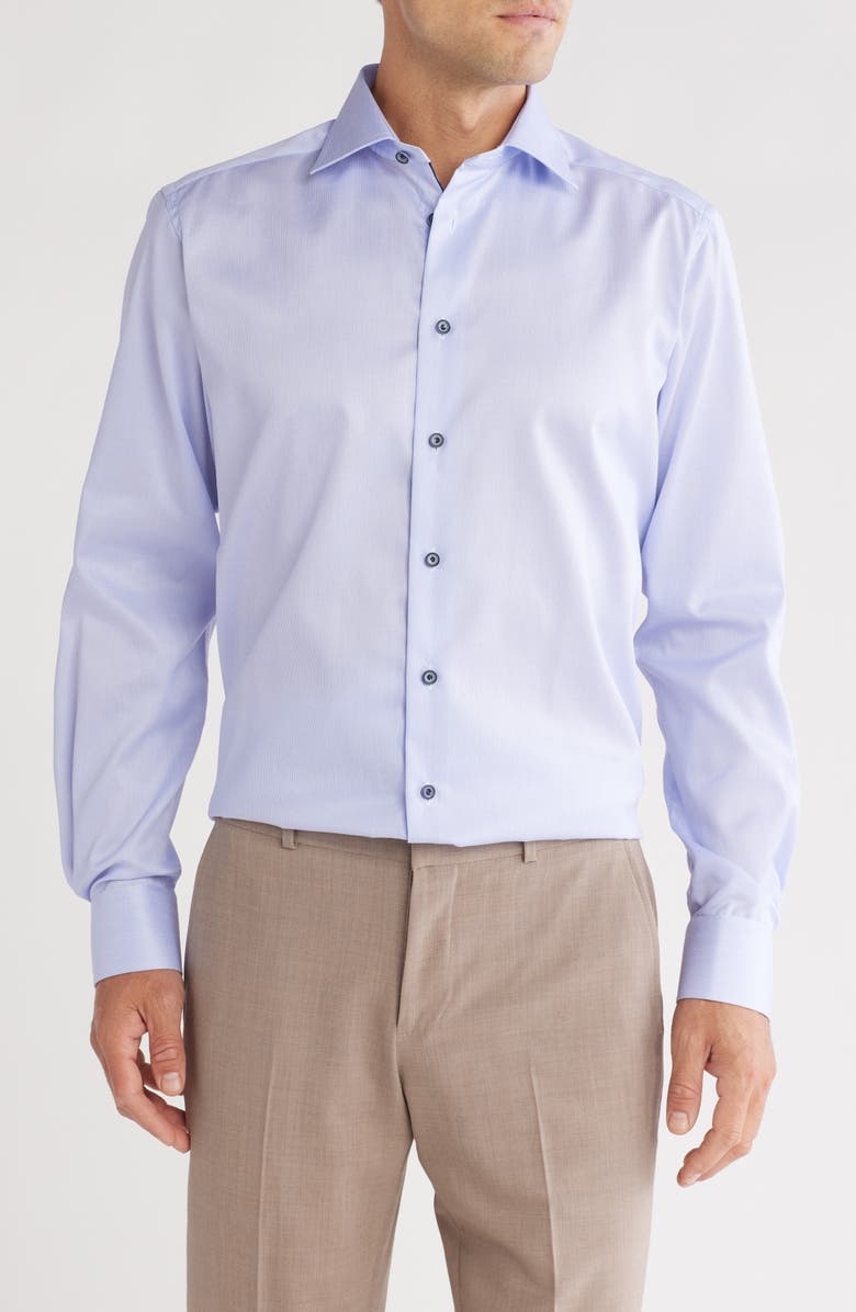 Eton Contemporary Fit Stripe Cotton Dress Shirt, Main, color, 