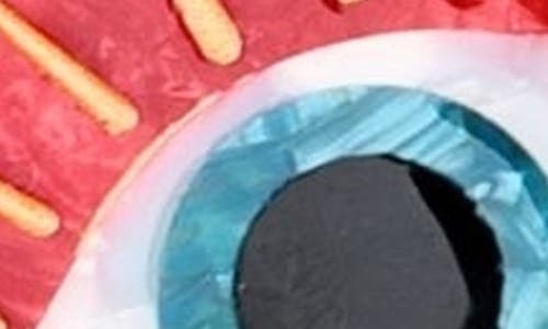 Solar Eclipse Hand Painted Lucky Eye Heart Key Chain Bag Charm In Red