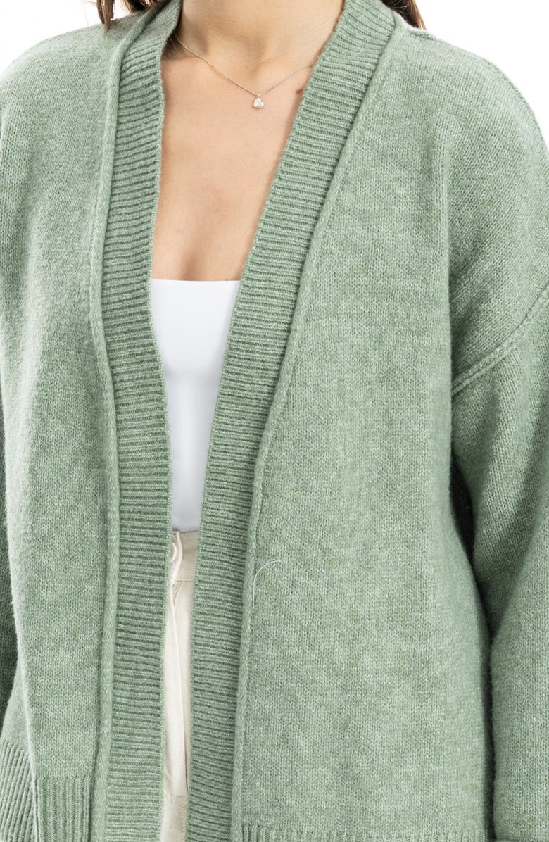 MAX STUDIO Open Front Cardigan, Alternate, color, Heather Basil