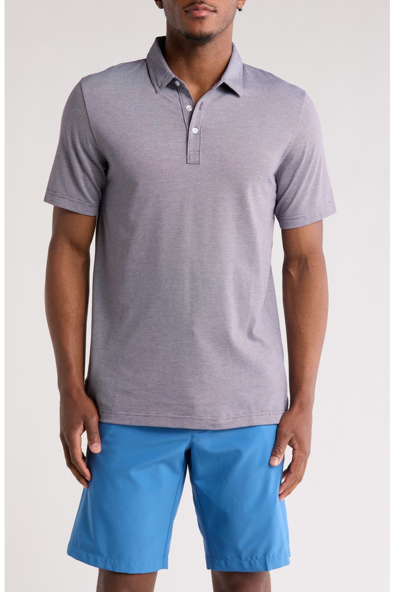 TRAVIS MATHEW The Zinna Polo Shirt, Main, color, BLACKBERRY CORDIAL/ WHITE