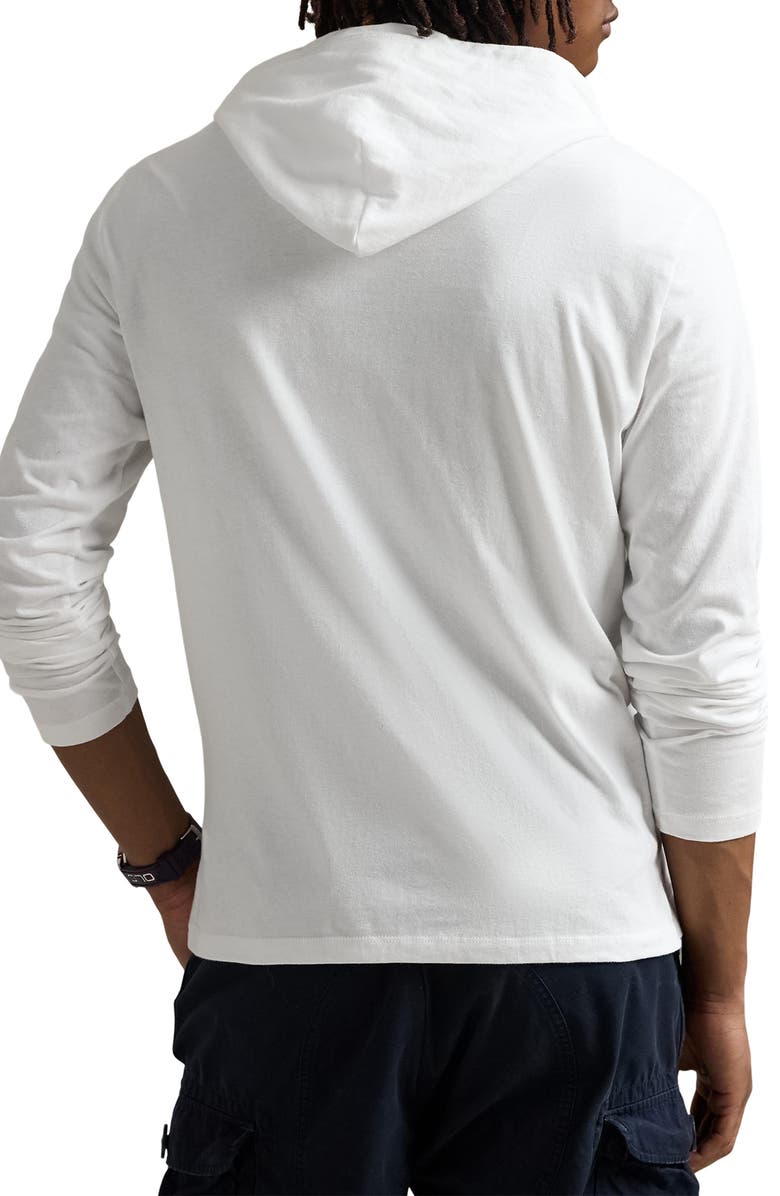 Polo Ralph Lauren Jersey Long Sleeve Hooded T-Shirt, Alternate, color, White