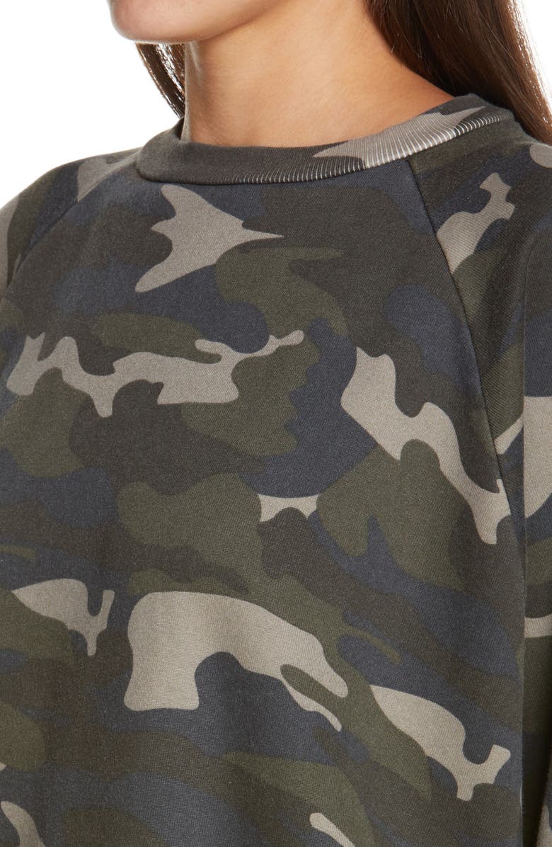 Ragdoll Women's Camo Print Super Oversize Sweatshirt, Alternate, color, 