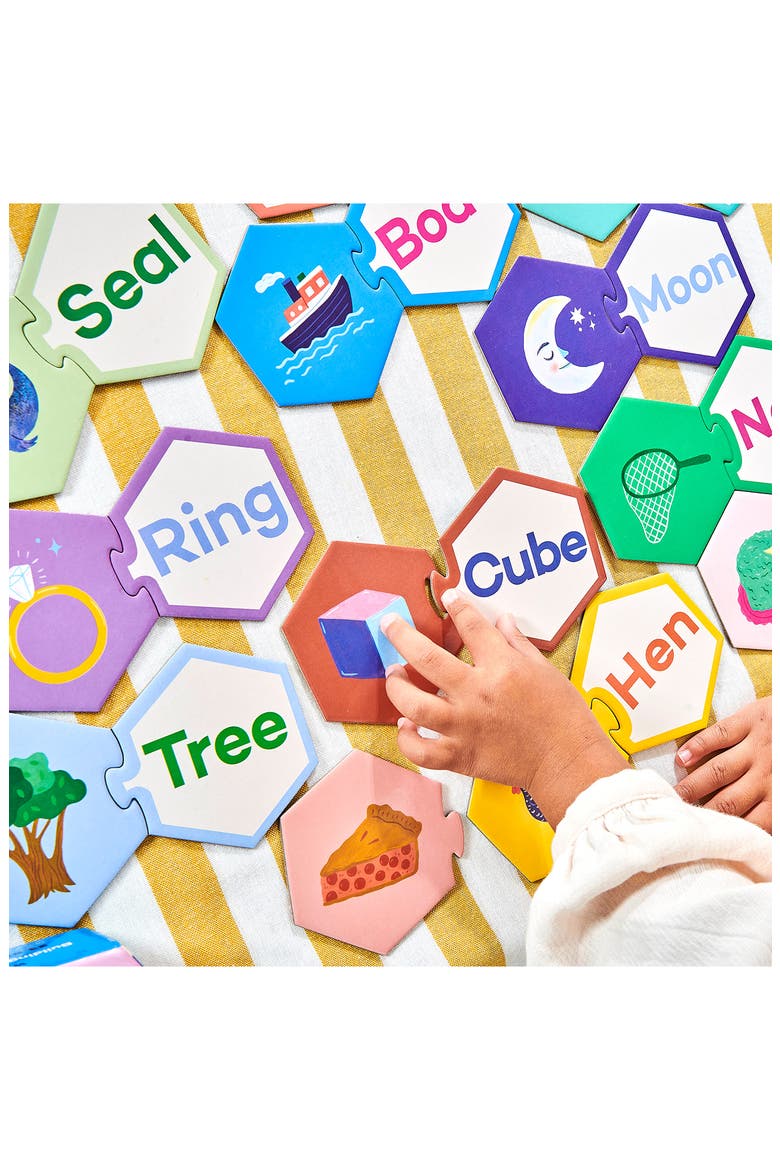 Simple Words Hexagon Puzzle, Alternate, color, MULTI