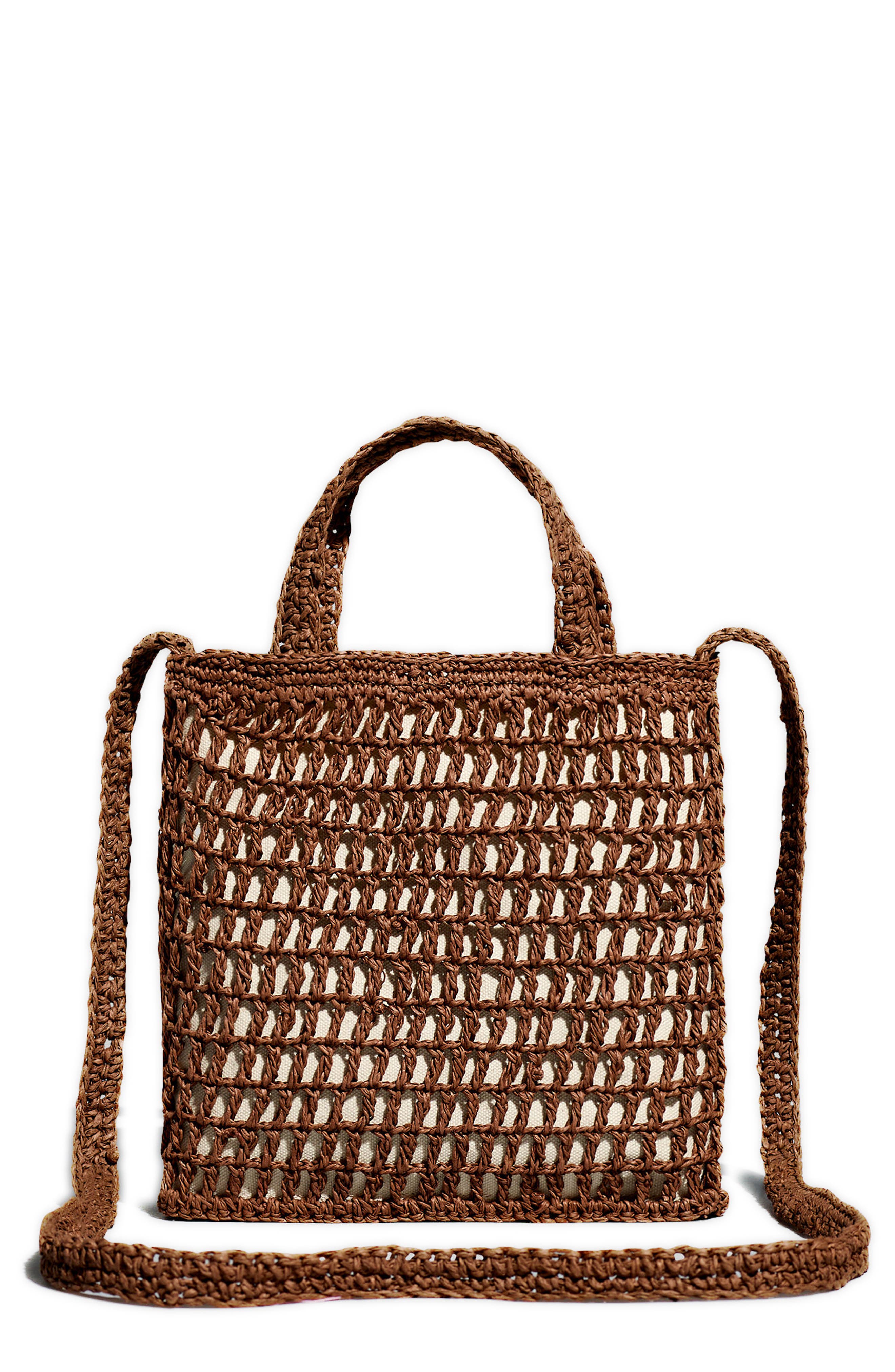 Madewell The Small Transport Straw Crossbody, Main, color, 