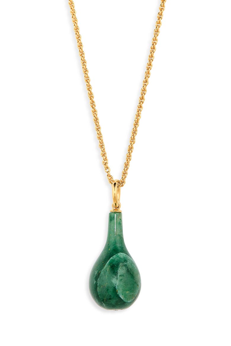 Medium Jade Drop Necklace, Main, color, DARK GREEN/ GOLD