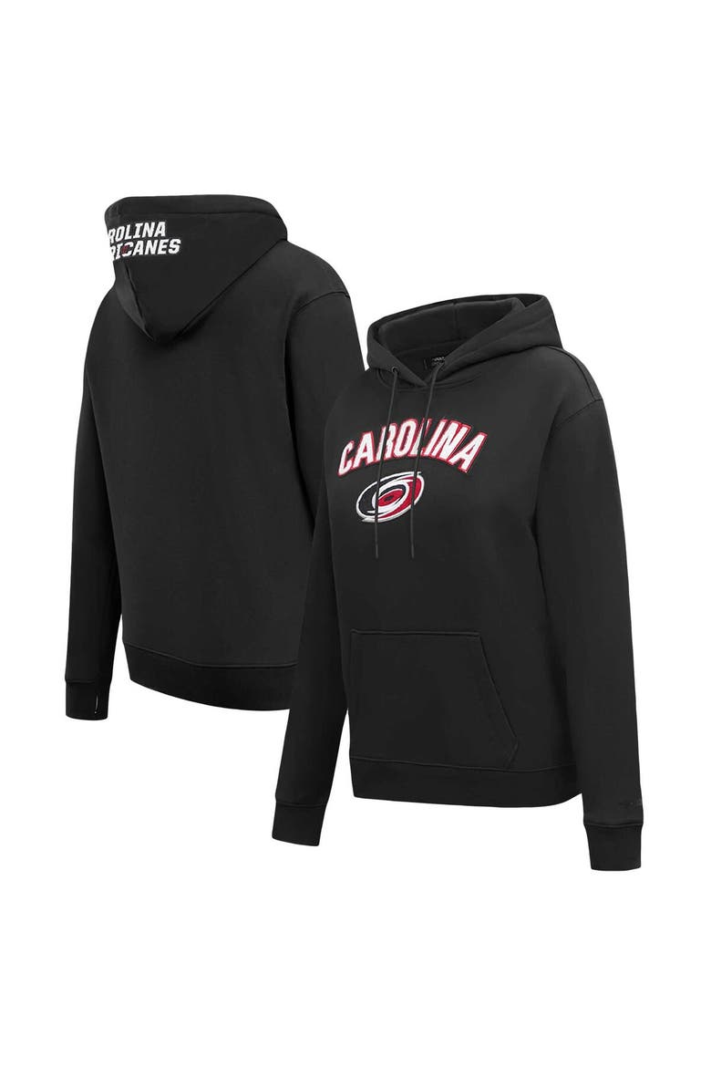 Women's Pro Standard Black Carolina Hurricanes Classic Chenille Pullover Hoodie, Alternate, color, Black