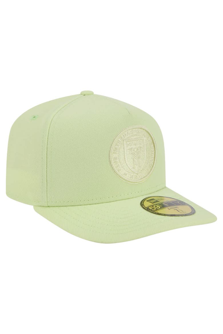 Men's New Era Green Inter Miami CF Color Pack A-Frame 59FIFTY Fitted Hat, Alternate, color, Green