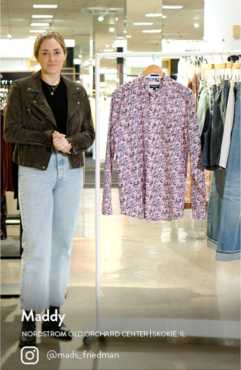 Paisley Print Cotton Button-Up Shirt, sales video thumbnail