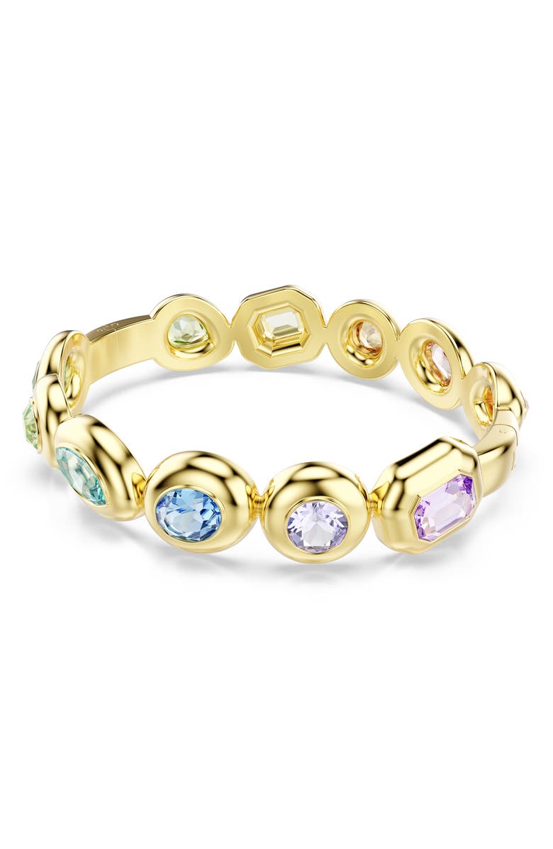 Swarovski Gema Crystal Bangle Bracelet, Alternate, color, Gold/ Multi