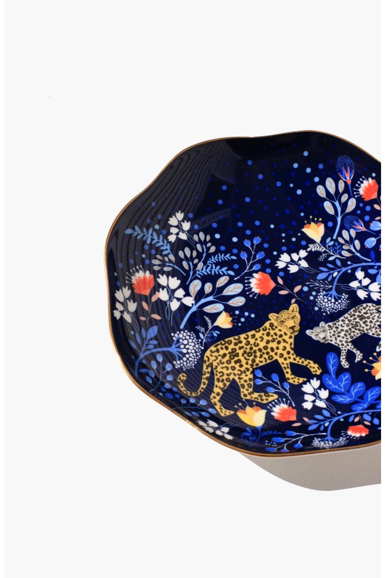 Night Amazon Rainforest Fine Bone China Side Plate, Alternate, color, Blue