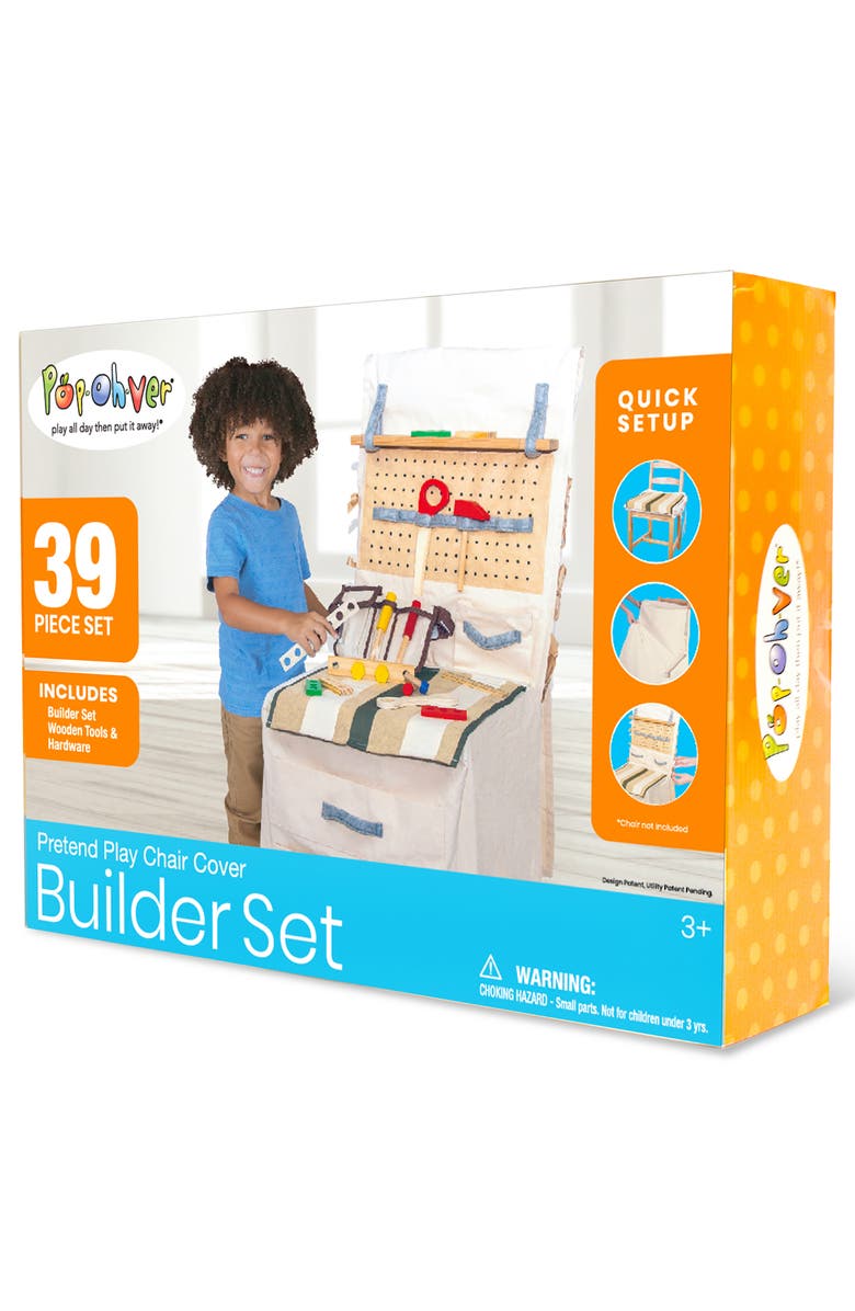 Salus Brands Popohver Pretend Play Builder Play Set Innovative Canvas Design Chair Cover, Alternate, color, Multicolored