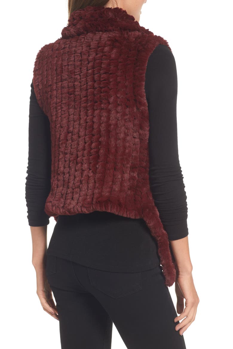 Faux Fur Vest, Alternate, color, WINE