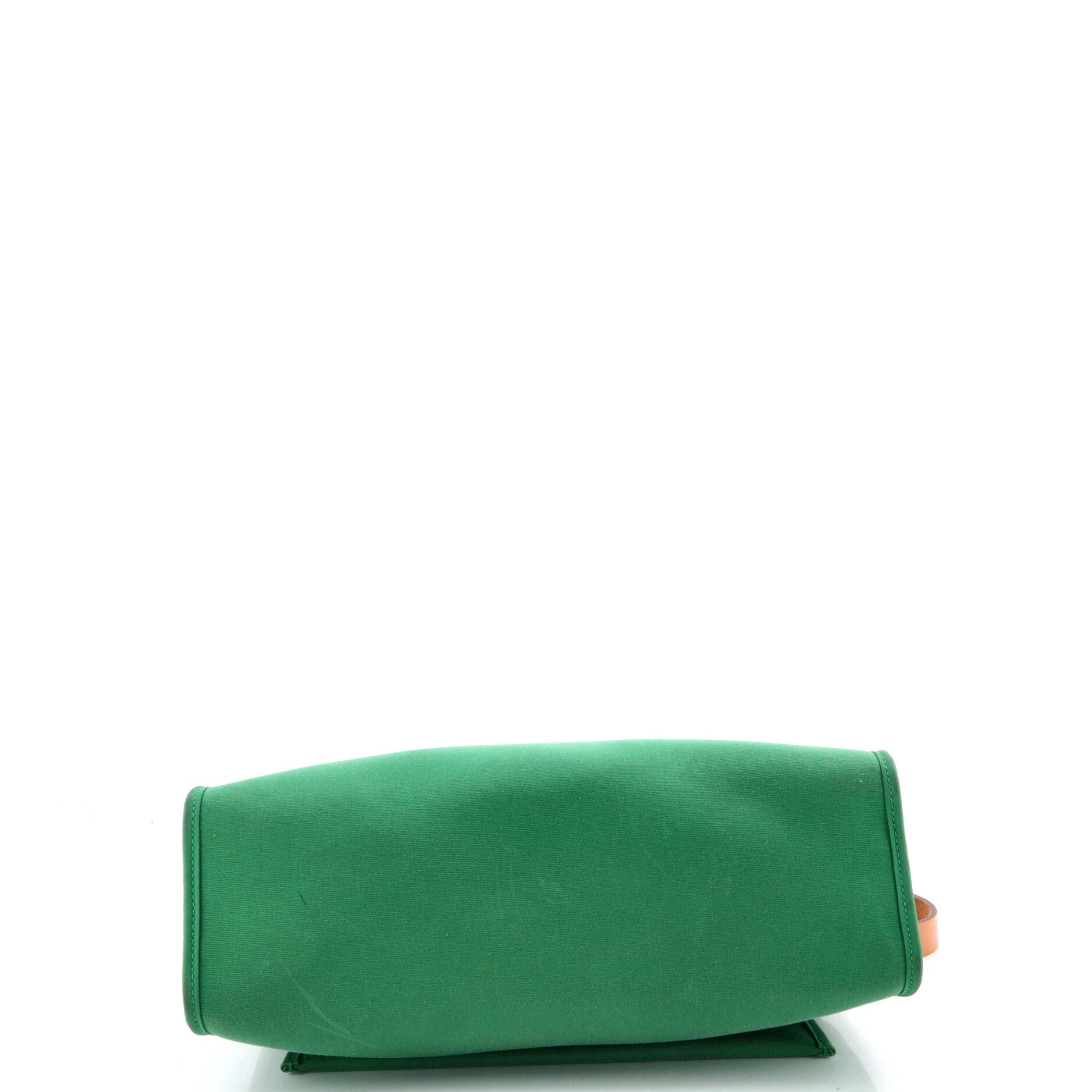 Pre-Owned Hermes Herbag Zip Leather and Toile 31, Alternate, color, Cactus