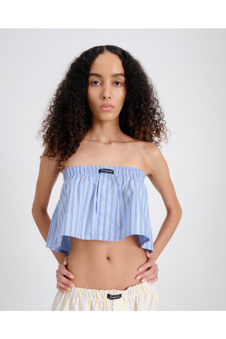 Mini Boxer Skirt / Bandeau Top, Main, color, JAPANESE BLUE STRIPE