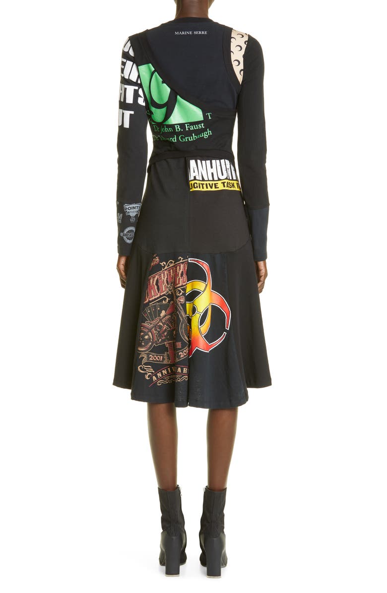Marine Serre Regenerated Graphic Tees Dress, Alternate, color, 