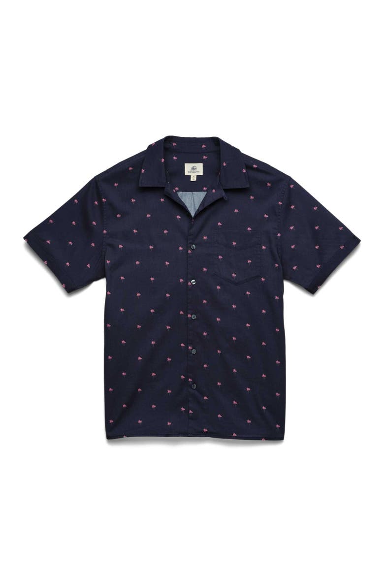 Mariner Camp Collar Shirt, Main, color, Palm Navy