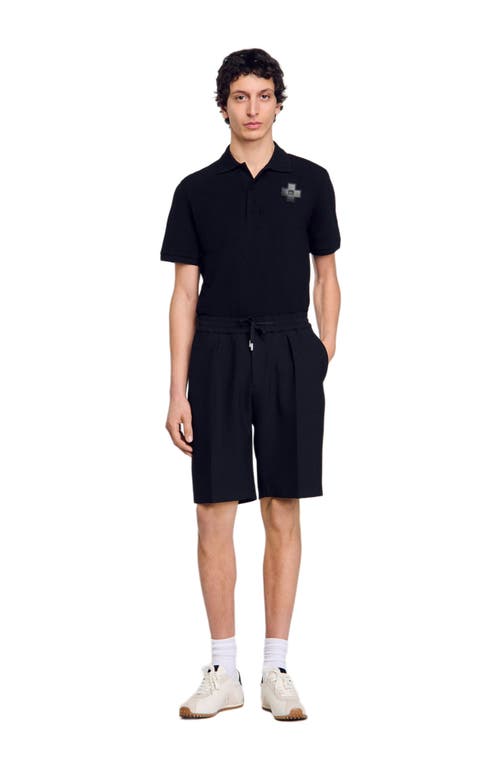 Sandro Jersey Bermuda Shorts In Black